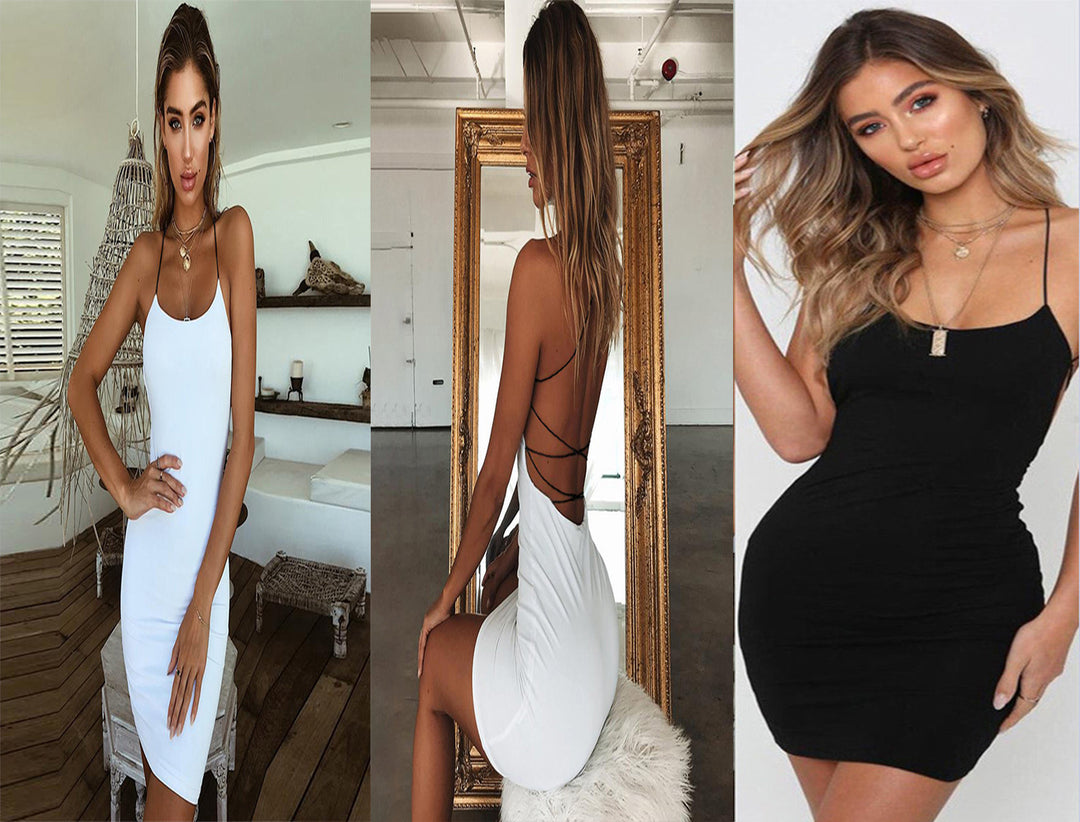 Women's Sexy Sleeveless Spaghetti Strap Mini Dress Skirt