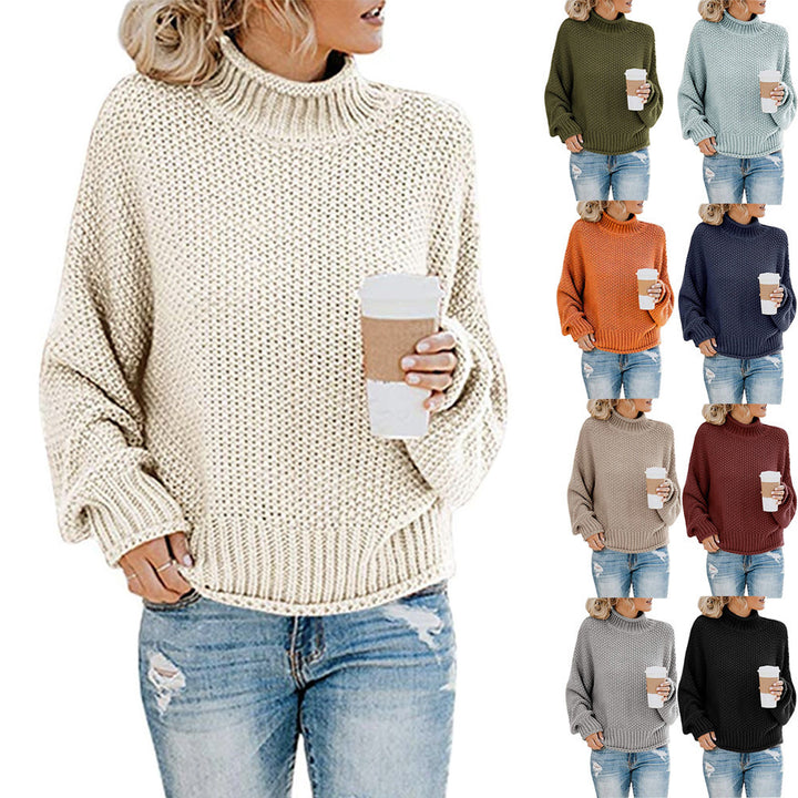 Dame chunky strikket turtleneck genser med en avslappet passform Skjora