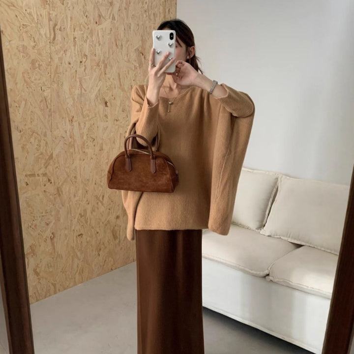 Kvinne oversized genser med stiligt, mykt stoff og avslappet snitt Skjora