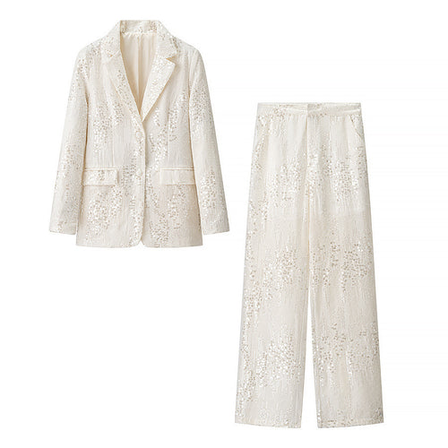 Kvinner Elegant Paljett Blazer Jakke i Fashionable Design Skjora