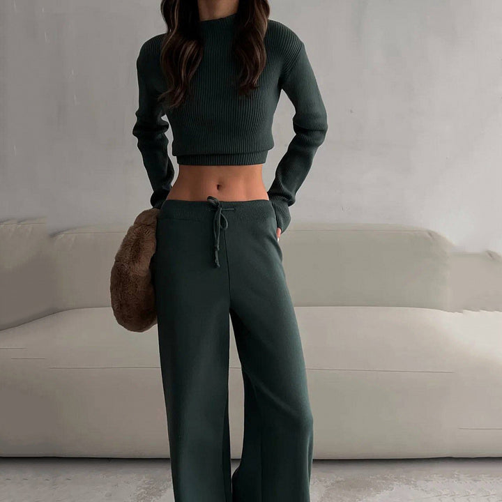 Kvinners elegante og komfortable strikket loungewear-sett Skjora