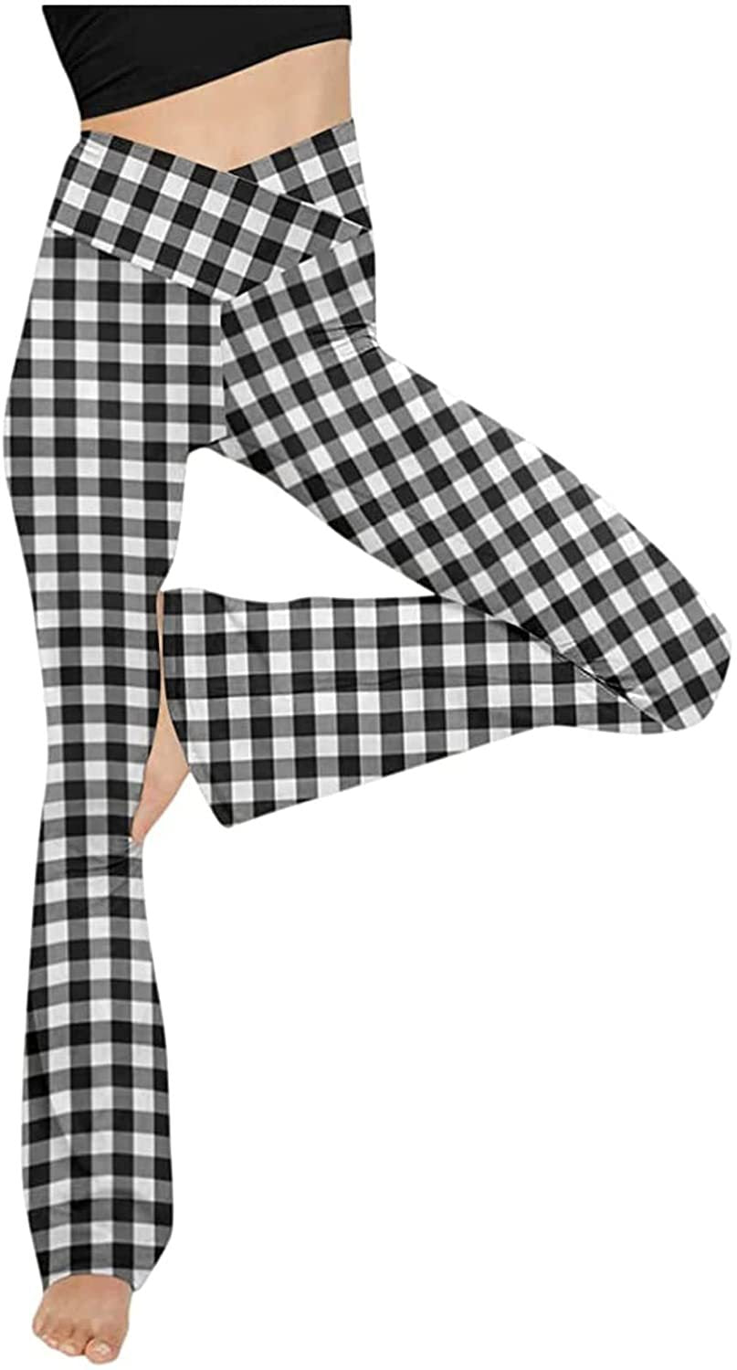 Dame Bootcut Yoga-bukse laget av elastisk materiale med høy midje Skjora