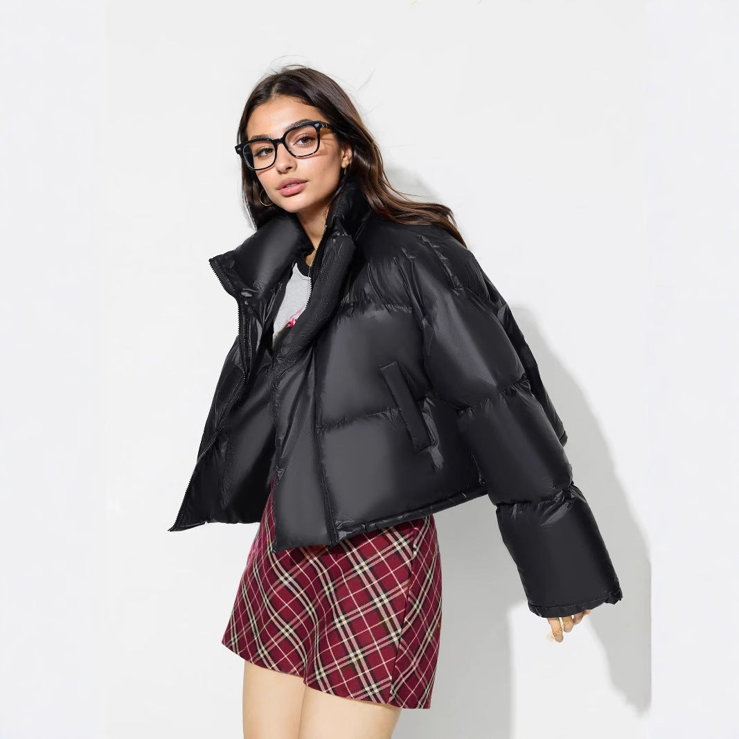 Kvinnenes fashionable dunjakke med dropped skuldre og trendy krage Skjora