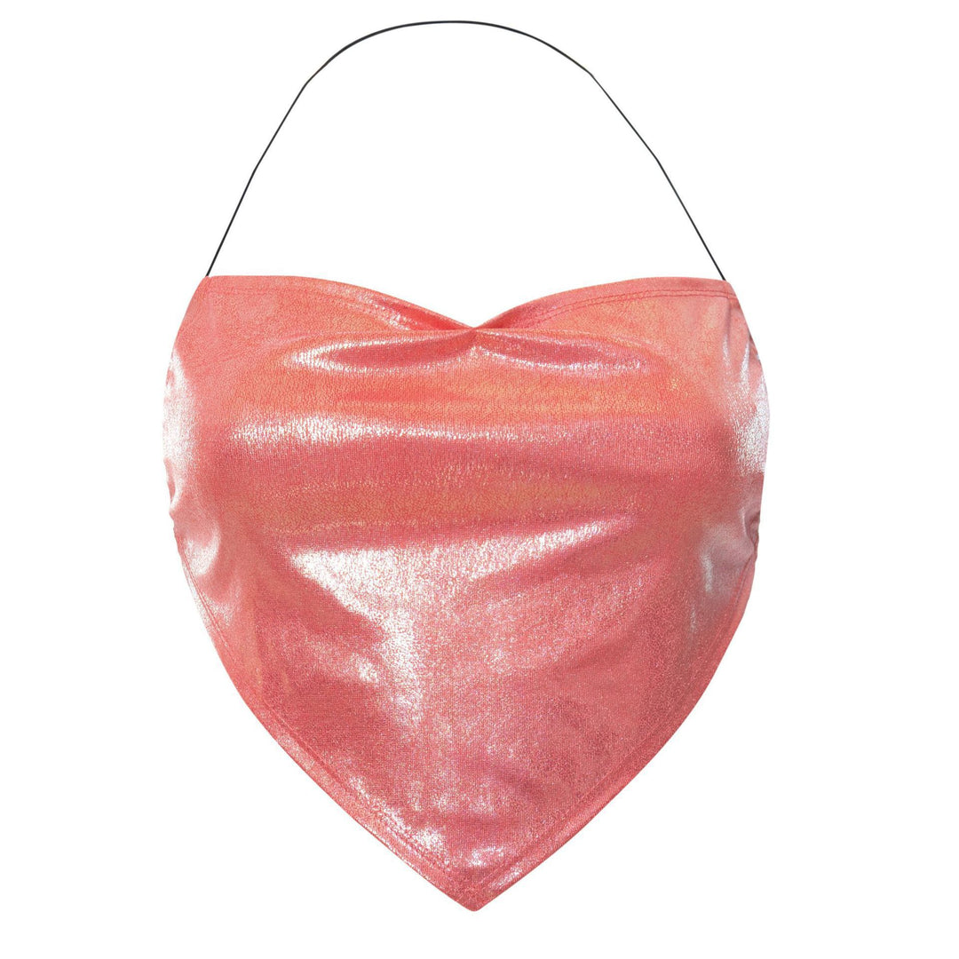 Dame glitrende Crop-Top i hjerte-design Skjora