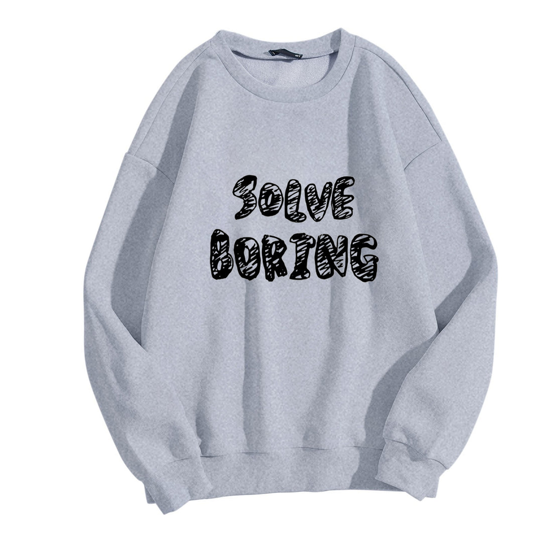 Damen avslappet sweatshirt med kreativ tekst Skjora