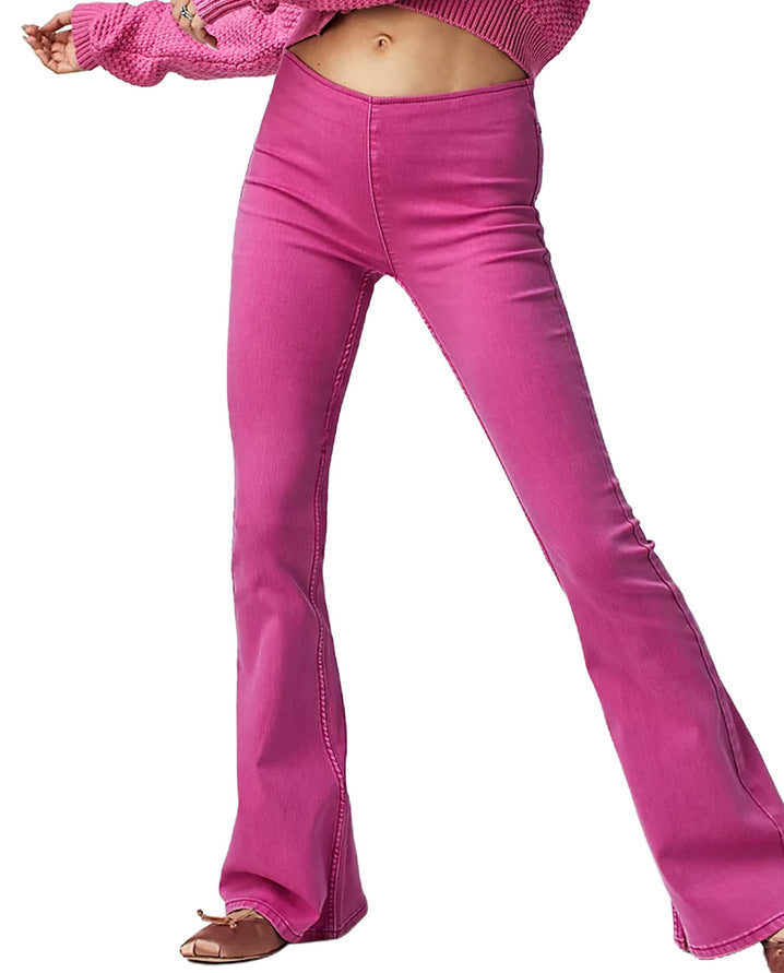 Damer Flared Jeans i en uformell stil med høy livhøyde og figurvennlig silhuett Skjora