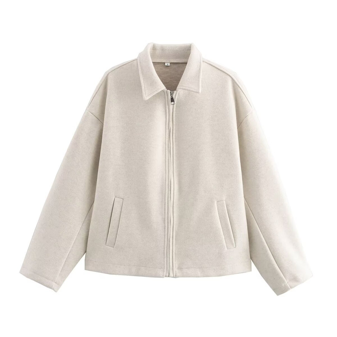 Dame casual oversized jakke laget av mykt materiale Skjora
