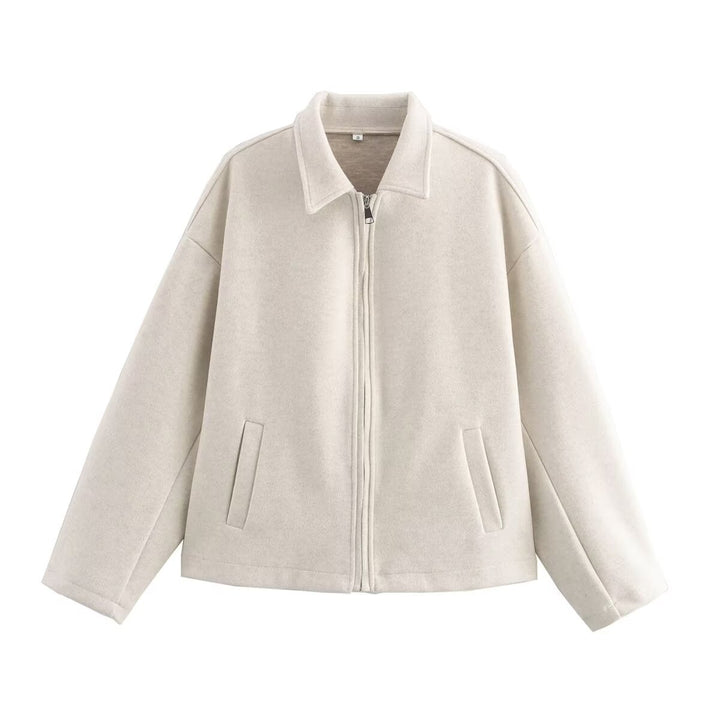 Dame casual oversized jakke laget av mykt materiale Skjora
