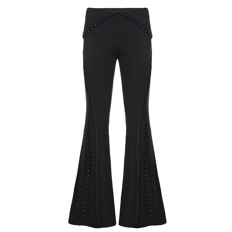 Damer Flared-Leggings med dekorative nagler Skjora