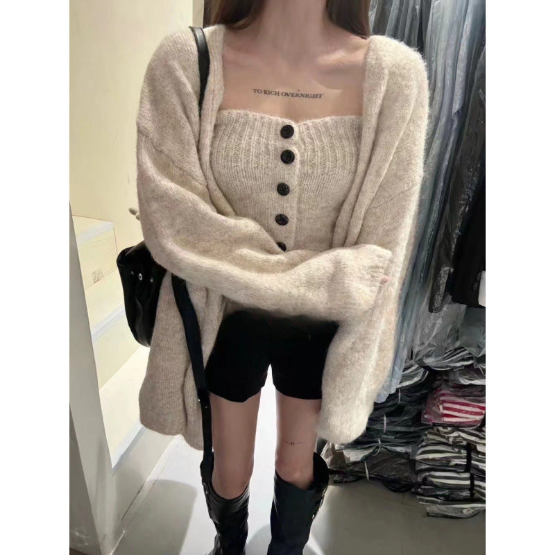 Dame cardigan med knappedetaljer og løs passform Skjora