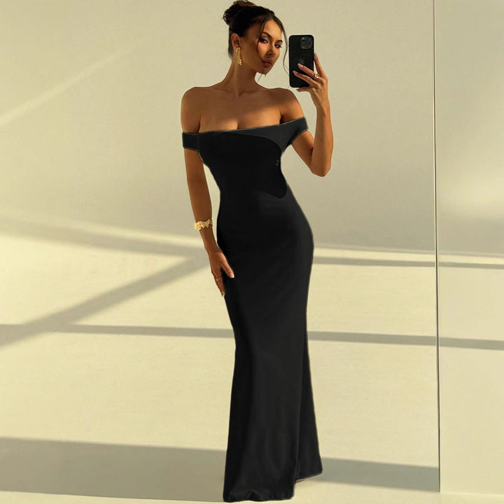 Damer Elegant Off-Shoulder Maxikjole med figurnær passform Skjora