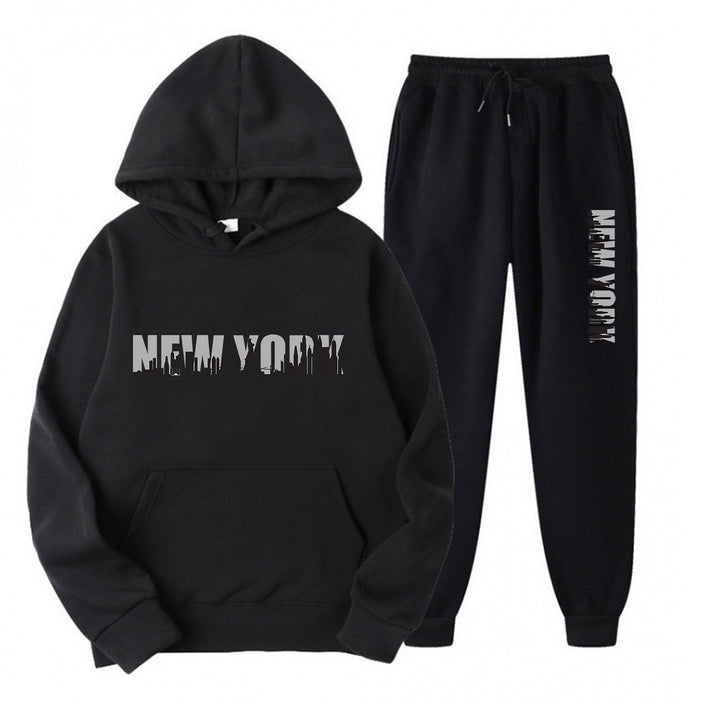 Kvinnelig sporty treningsdrakt med stilisert New York trykk Skjora