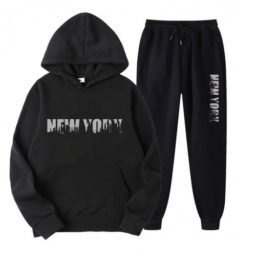 Kvinnelig sporty treningsdrakt med stilisert New York trykk Skjora