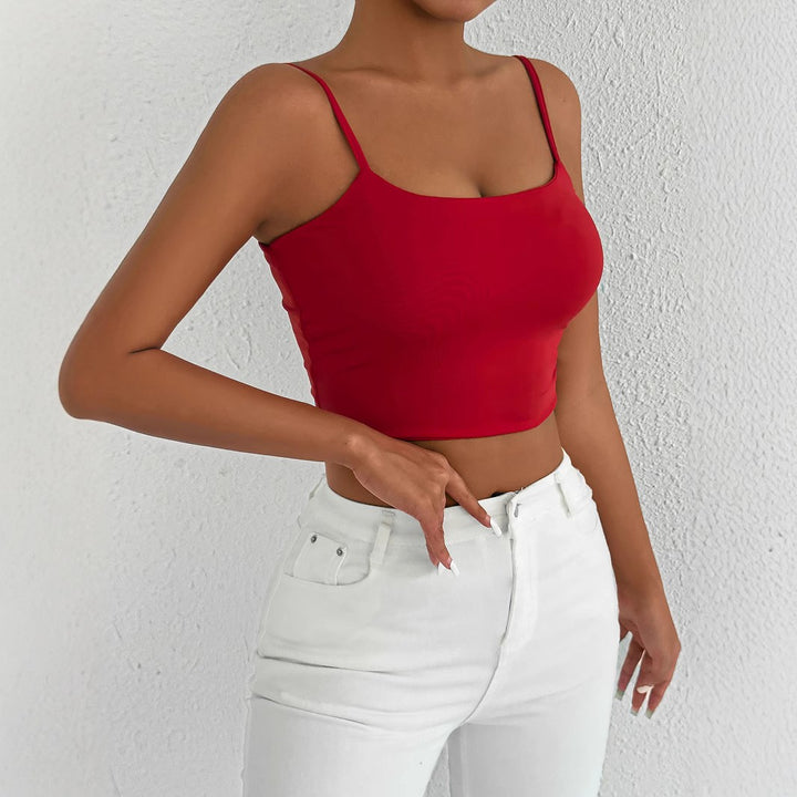 Dame Crop-Top med justerbare spaghetti-stropper og figurnær passform Skjora