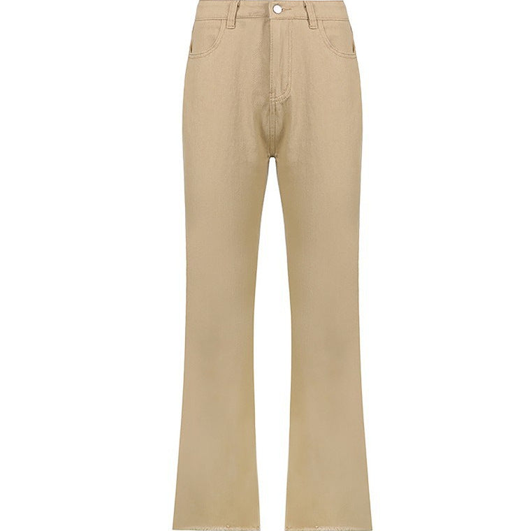 Damer vide High-Waist Jeans med en avslappet snitt og elegant midje Skjora