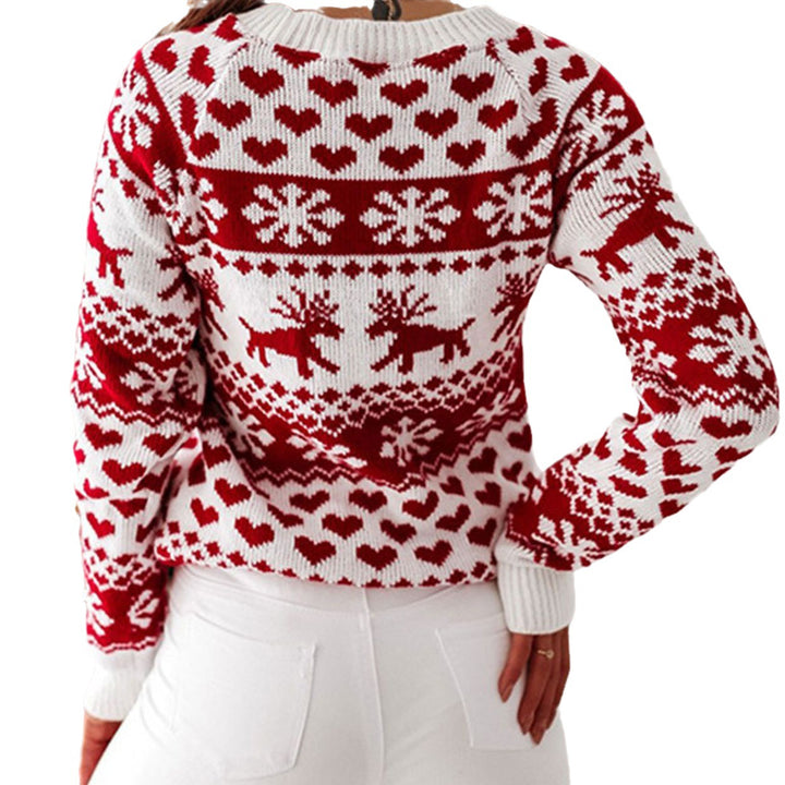 Kvinnens koselige julesweater med tradisjonelt mønster Skjora