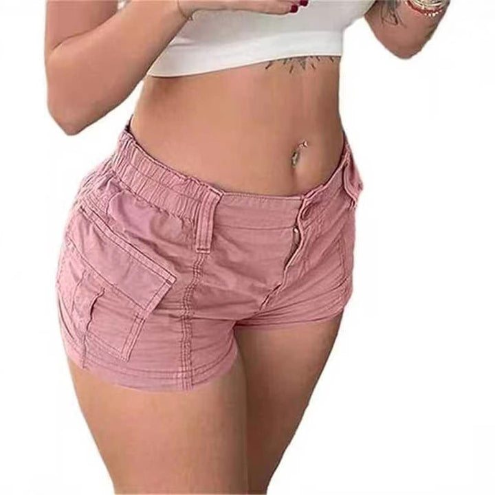 Dame behagelige Cargo-shorts med elastisk linning og praktiske lommer Skjora