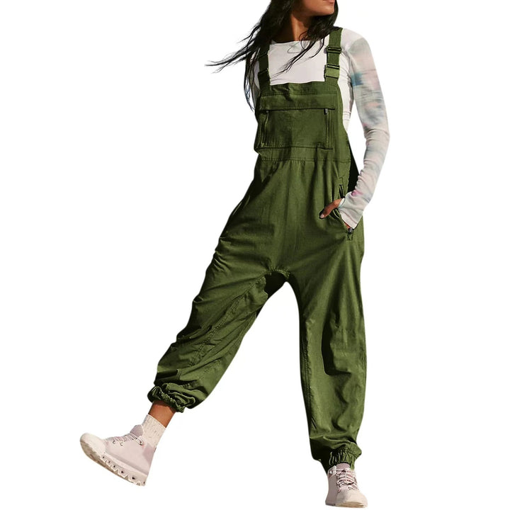 Dame Løs Jumpsuit med praktiske lommer og elastisk kant Skjora