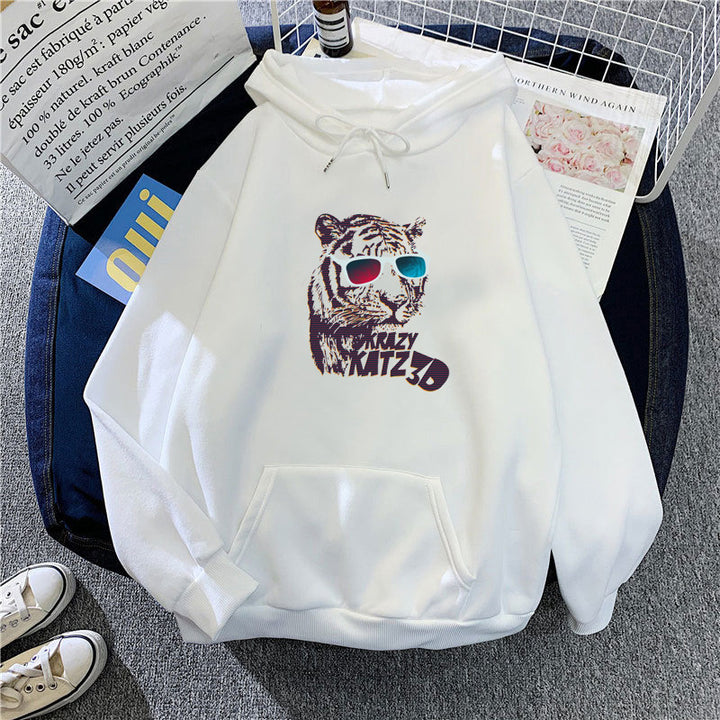 Damen Kapuzenpullover mit stylischem Tiger-Motiv Skjora