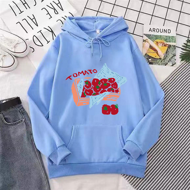Dame hettegenser med kreativt grønnsakmotiv Skjora