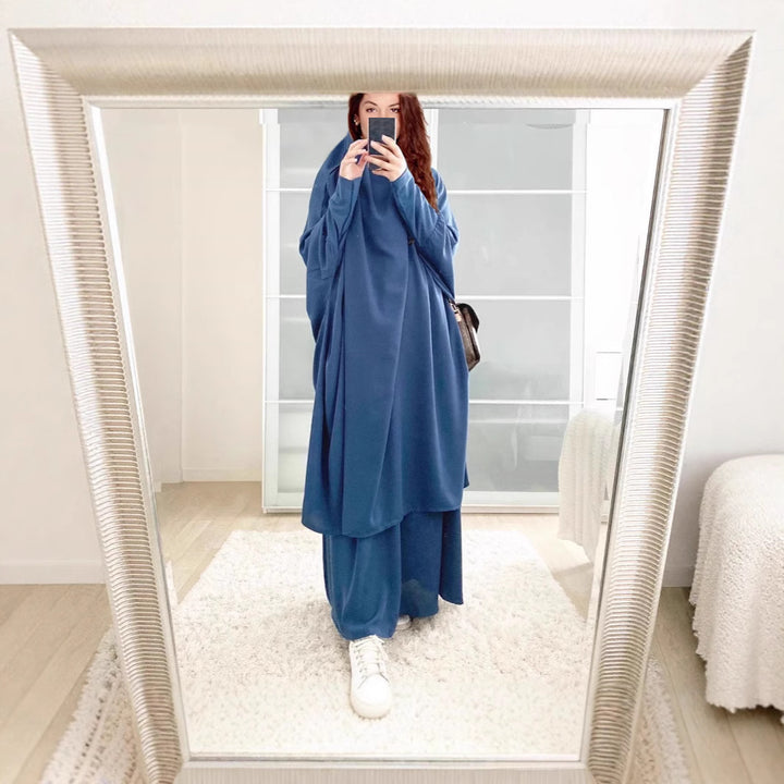 Dames Langermet Kaftan med Elegant Snitt og Bred Design Skjora