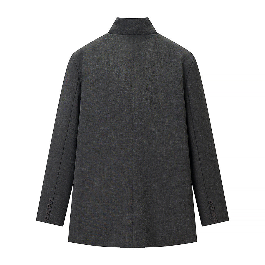 Dame Mote Blazer Jakke i Casual Stil med Praktiske Lommer Skjora