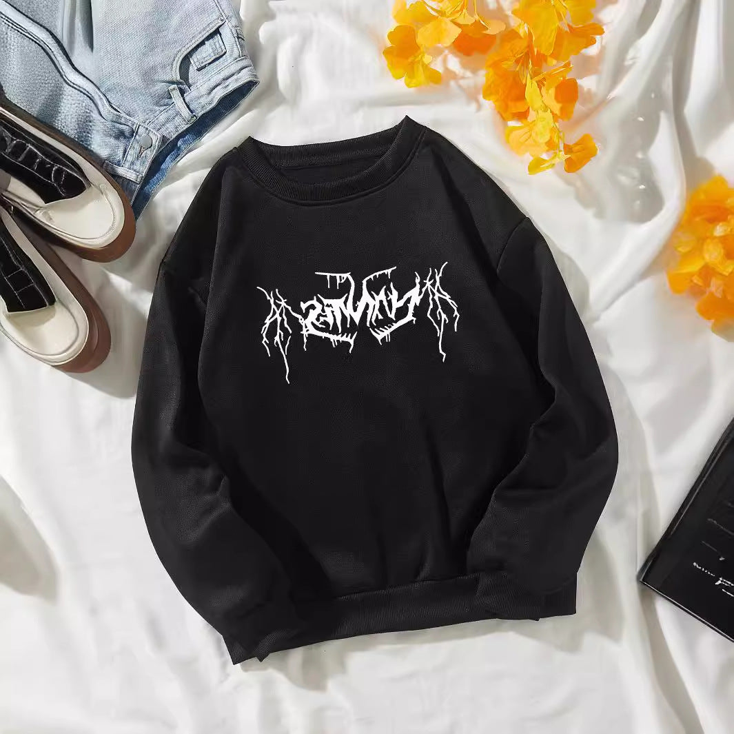 Dame casual sweatshirt med moderne grafisk design Skjora