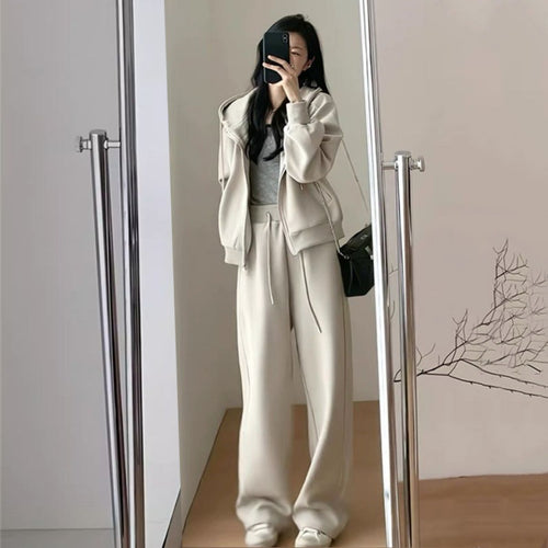 Dame Oversized Fritid Hette Sett med Dyp Utringning og Casual Bukser Skjora