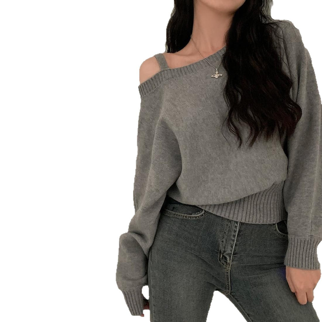 Dames Fashionable Genser med Skulderdesign og Casual Snitt Skjora