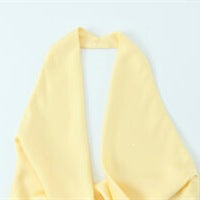 Dame Halter-Top med elegant innpakningsdesign og flytende stoff Skjora