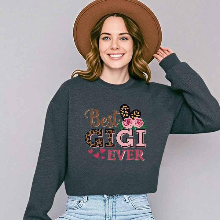 Dame sweatshirt med kreativ Gigi motiv Skjora