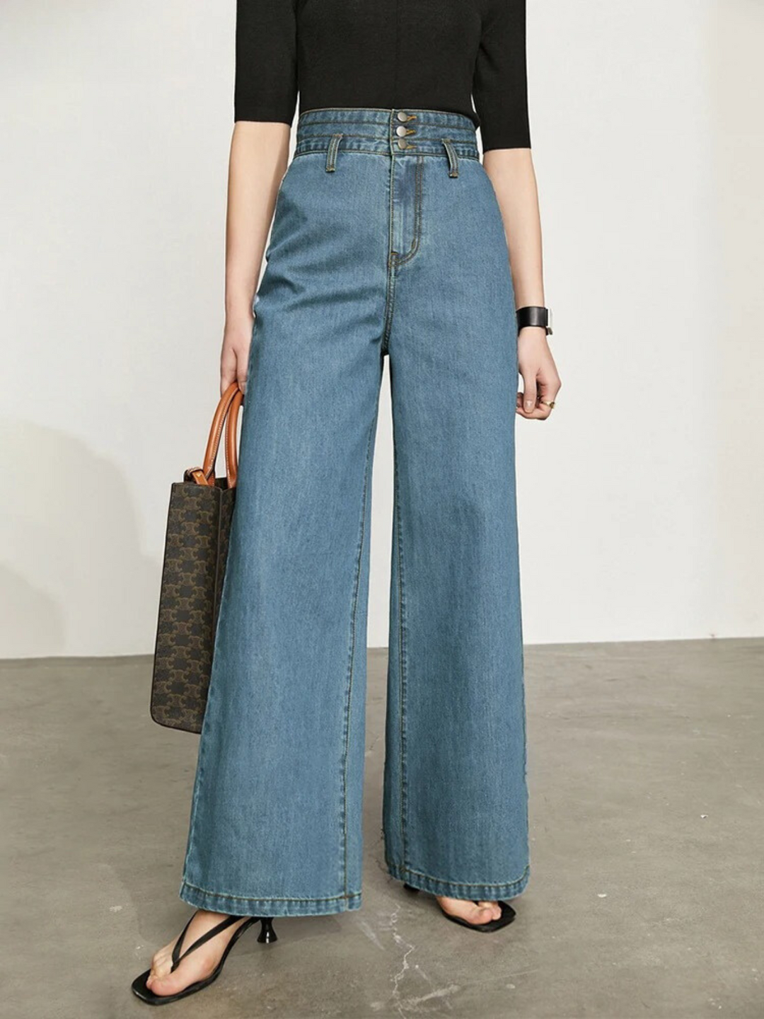 Høytlivs vide jeans