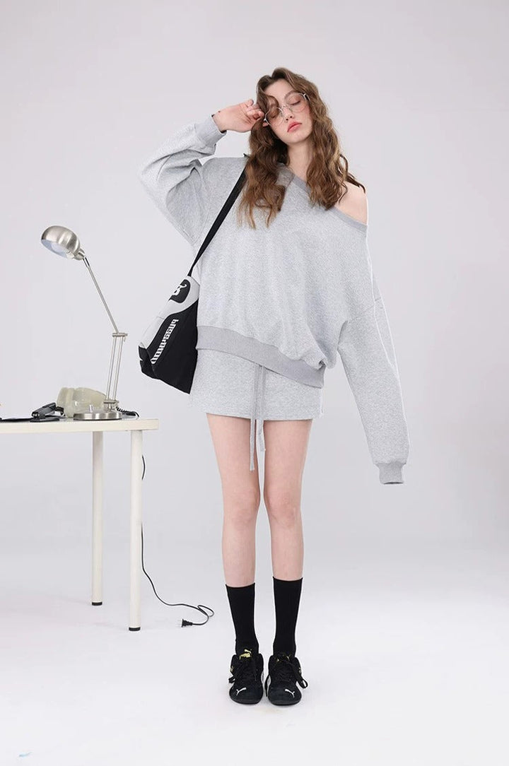 Dame Off-Shoulder Tre-delt Sett med Bukse