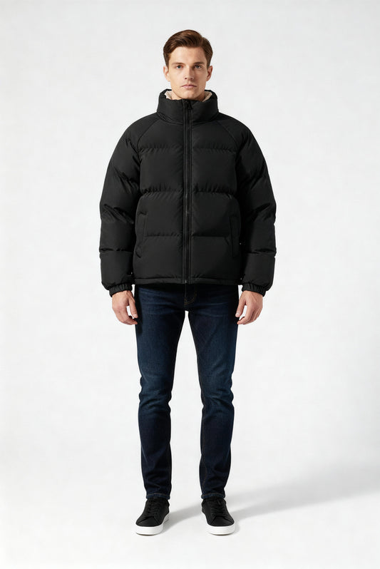 Skjora | Fleece-fôret puffjakke