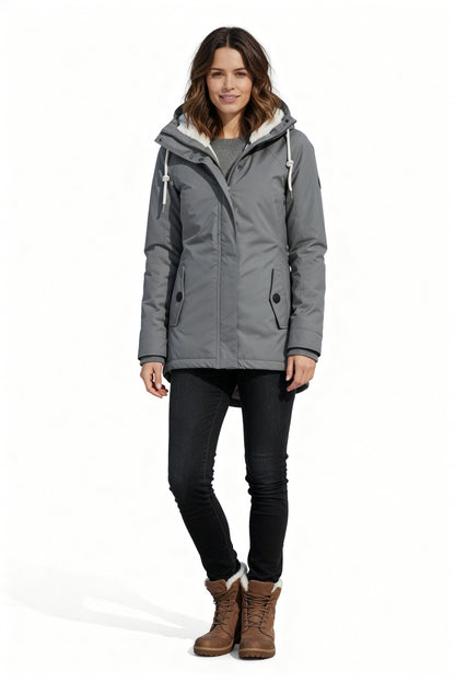 Skjora | Lang Vinterjakke Med Hette & Fôr