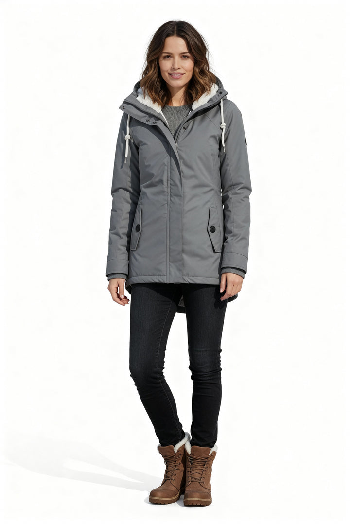 Skjora | Lang Vinterjakke Med Hette & Fôr